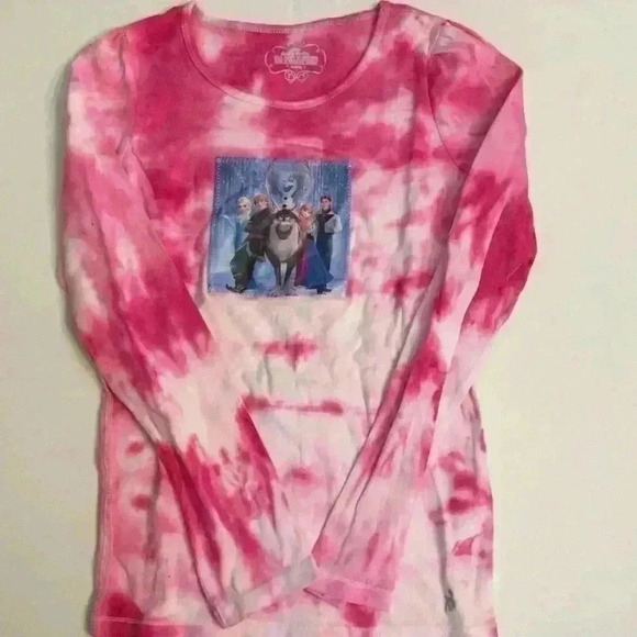 Old Navy Other - New! Disney Frozen Olaf Ana Elsa Tie dyed long sleeve shirt girl XL handmade